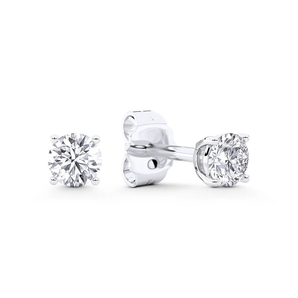 0.25ct Lab Grown Diamond Round Brilliant 4-Prong Stud Earrings in 14k White Gold